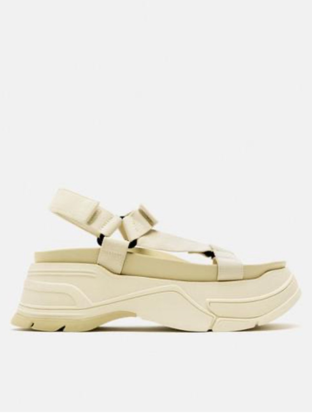 Zara Ecru Flatform Sport Sandals - Women Size 41 or 10 (US)